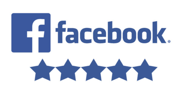 The image displays the iconic blue Facebook logo accompanied by "facebook" and five blue stars beneath, suggesting a stellar rating. It's like planning a custom adventure with friends, where every experience is rated top-notch.